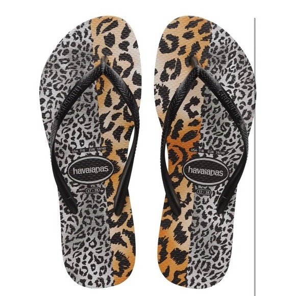 Havaianas Youth 13C/1Y Flip Flops Leopard Print Slim Mixed Print NWT - Picture 4 of 4